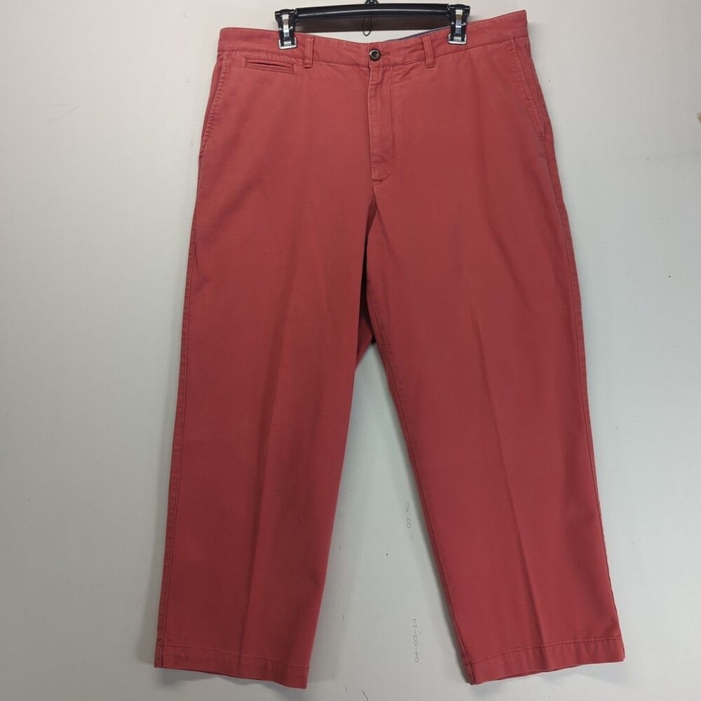 LL Bean Mens Natural Fit Pants Chinos Red 38x29 (38x27) 282476